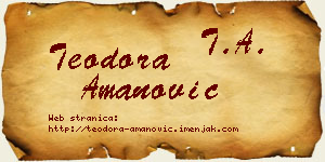 Teodora Amanović vizit kartica
